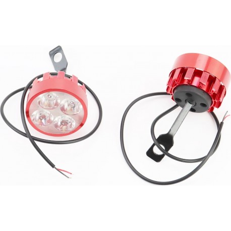 Фара дополнительная светодиодная-4 LED с креплением под зеркало, к-кт 2шт, красный Китай