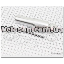 Удлинитель штока вилки 1 1/8” (28.6 мм)х120mm в сборе, алюминиевый, серый HR-117 Китай