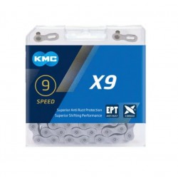 Цепь KMC X9 EPT приводная  на 9 скоростей, серебристая