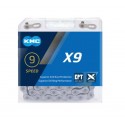 Цепь KMC X9 EPT приводная  на 9 скоростей, серебристая