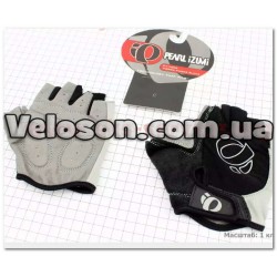 Перчатки без пальцев L-черно-серые, с мягкими вставками под ладонь PEARL iZUMi