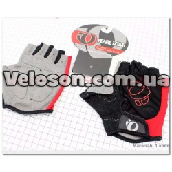 Перчатки без пальцев XL-черно-красные, с мягкими вставками под ладонь PEARL iZUMi