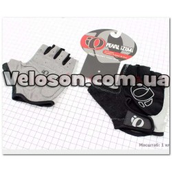 Перчатки без пальцев M-черно-серые, с мягкими вставками под ладонь PEARL iZUMi