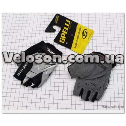 Перчатки детские без пальцев 2XS-черно-серо-белые, со вставками под ладонь SKG-1553 SPELLI
