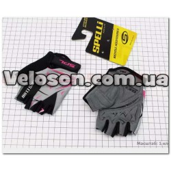 Перчатки детские без пальцев 2XS-черно-серо-розовые, со  вставками под ладонь SKG-1553 SPELLI