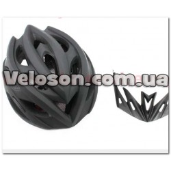 Шлем велосипедный + фонарь задний , съемный козырек Divider и Run System SRS, черный матовый Китай