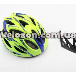 Шлем велосипедный M (54-57 см) съемный козырек, 18 вент. отверстия,  салатово-синий AVHM-02 AVANTI