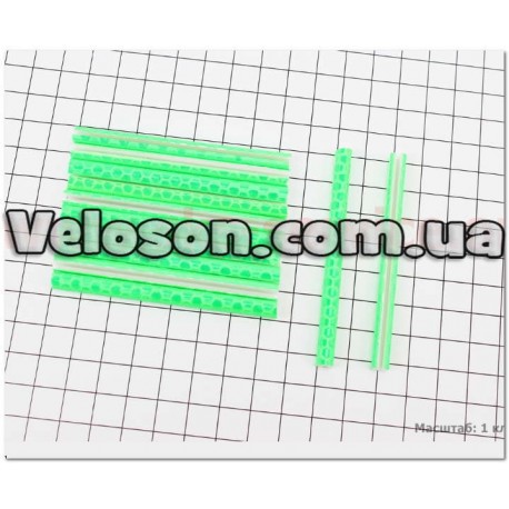 Светоотражатели на спицы 5х75мм, 12шт к-кт, салатовые JY-1201 Китай