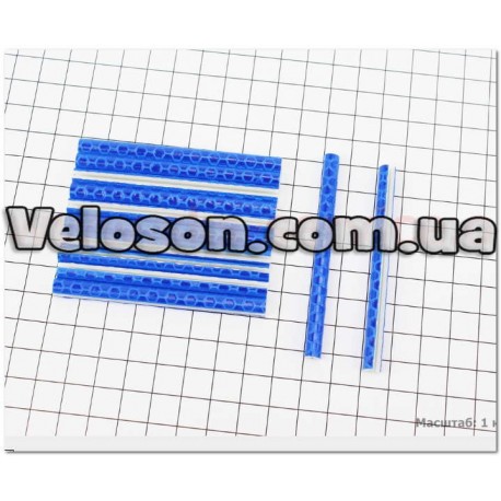 Светоотражатели на спицы 5х75мм, 12шт к-кт, синие JY-1201 Китай