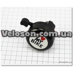 Звонок механический "I love my Bike", черный Китай